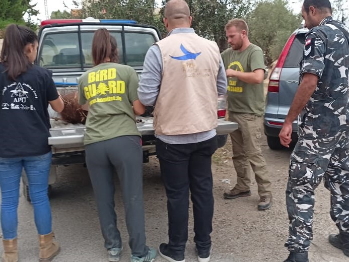 Abtransport von sichergestellten Netzen durch die Polizei