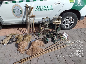 Sichergestellte Fangutensilien in Andalusien.