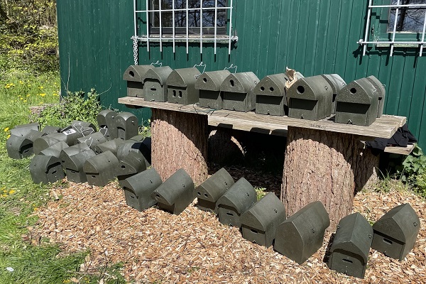 Die Umweltststiftung des Kreises Plön hat dem Komitee 66 Nistkäste für Singvögel und Fledermäuse finanziert