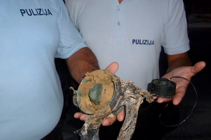 Von der Polizei sichergestellte Lautsprecher